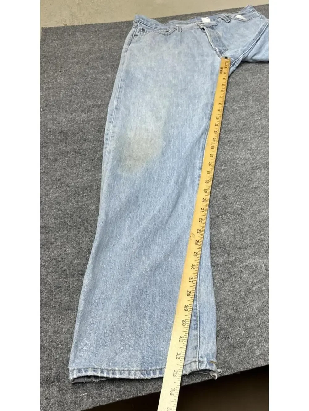 Levis 501 Jeans Mens 36x34 Blue Denim Pants Button Fly Light Faded Washed Out